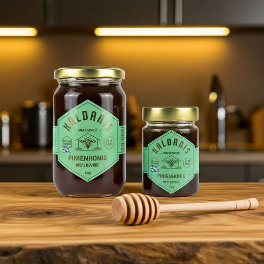 Griechischer Pinienhonig Premiumqualität - Naturreiner Waldhonig von Imkerhonig
950g - 450g