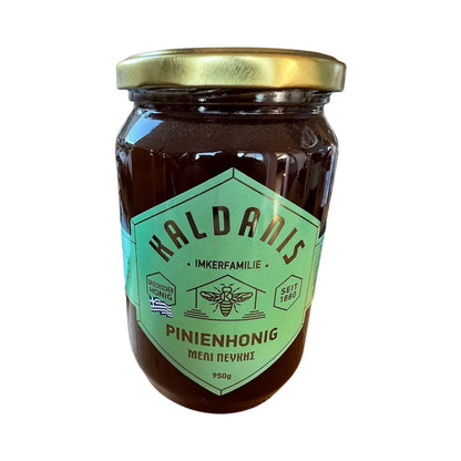 Griechischer Honig Pinienhonig im Glas 950g Imkerei Kaldanis 