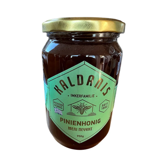 Griechischer Honig Pinienhonig im Glas 950g Imkerei Kaldanis 